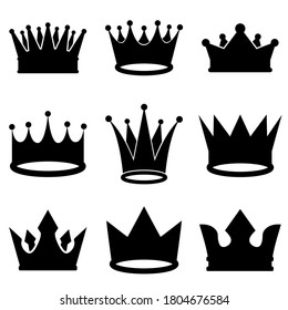 Crown icon, logo isolated on white background