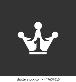 Crown icon. Logo isolated on black background. Vector illustration