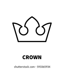 Crown icon or logo in modern line style. High quality black outline pictogram for web site design and mobile apps. Vector illustration on a white background.