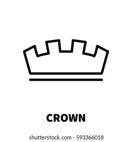 Crown icon or logo in modern line style. High quality black outline pictogram for web site design and mobile apps. Vector illustration on a white background.