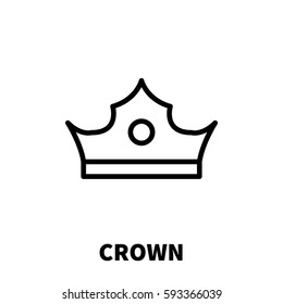 Crown icon or logo in modern line style. High quality black outline pictogram for web site design and mobile apps. Vector illustration on a white background.
