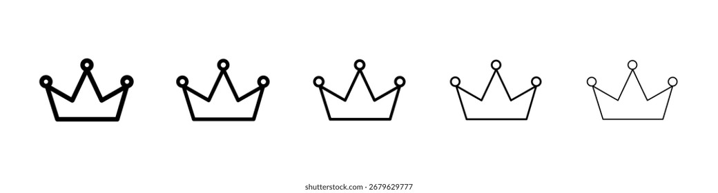 Logotipo do ícone Crown na coleção de linhas de traçado