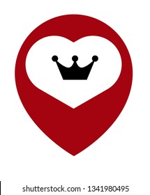 crown icon and map pin. logo concept. Designed for your web site design, logo, app, UI