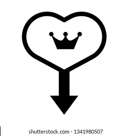 crown icon and map pin. logo concept. Designed for your web site design, logo, app, UI