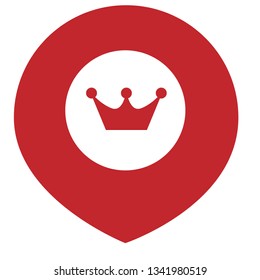crown icon and map pin. logo concept. Designed for your web site design, logo, app, UI