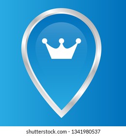 crown icon and map pin. logo concept. Designed for your web site design, logo, app, UI