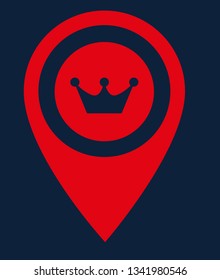 crown icon and map pin. logo concept. Designed for your web site design, logo, app, UI