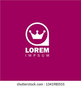 crown icon and map pin. logo concept. Designed for your web site design, logo, app, UI