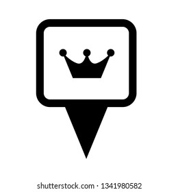 crown icon and map pin. logo concept. Designed for your web site design, logo, app, UI