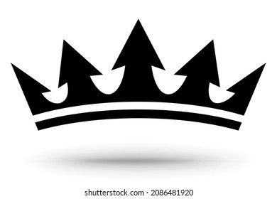 The crown icon. The crown of a monarch, emperor or tsar. The silhouette of the crown is highlighted on a white background.