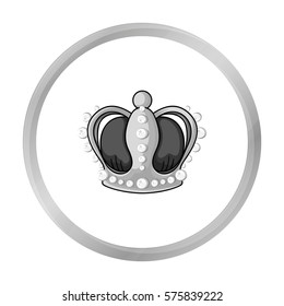 Crown icon in monochrome style isolated on white background. Museum symbol stock vector illustration.