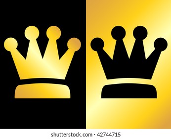 crown icon on black and gold background