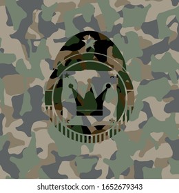 crown icon on camouflaged texture