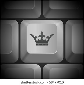 Ícone da coroa no teclado do computador Ilustração original