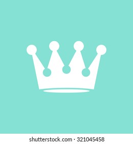 Crown  icon on green background. Vector illustration.