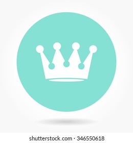Crown  icon  on green background. Vector illustration.