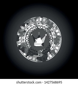 crown icon on grey camouflaged pattern