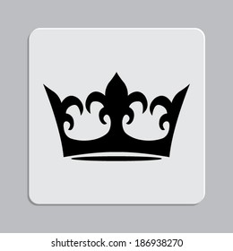 crown icon on a grey flat button