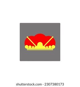 Crown icon on a transparent black background 