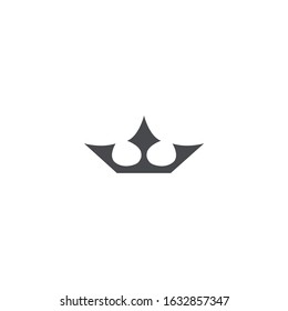 Crown icon on white background, vector illustration.