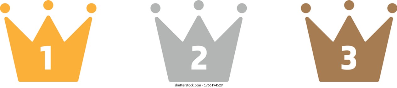 icono de la corona sobre fondo blanco - icono de la corona trendy y símbolo de medalla moderno para logo, web, app, UI. Clasificación, popularidad, satisfacción del cliente, concepto de competencia