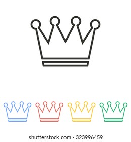 Crown  icon  on white background. Vector illustration.