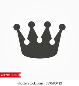 Crown  icon  on white background. Vector illustration.
