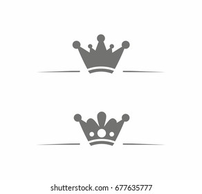 Crown icon on white background. Vector Illustration