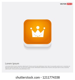 Crown icon Orange Abstract Web Button - Free vector icon