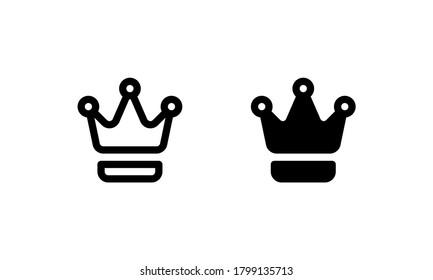 Crown icon. Outline and glyph style