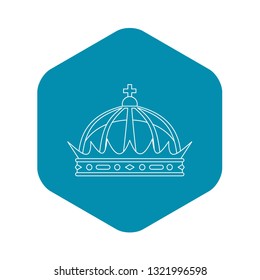 Crown icon. Outline illustration of crown vector icon for web
