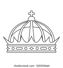 Crown icon. Outline illustration of crown vector icon for web