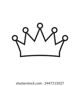 Crown icon. Outline icon on white background. Vector illustration