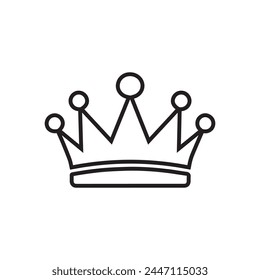Crown icon. Outline icon on white background. Vector illustration