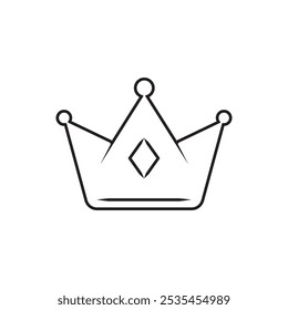 crown icon outline simple vector design isolated background