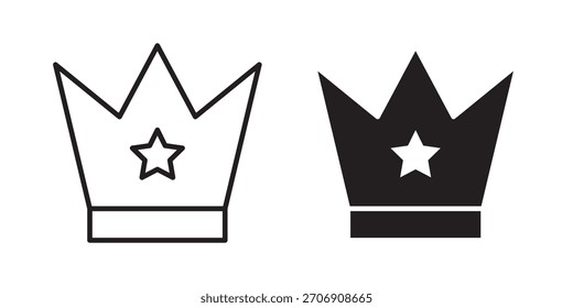 Crown icon, outline style icon for web site or mobile app, vector graphics