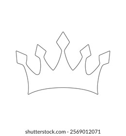 Crown icon outline vector art isolated on a white background | Crown icon vector art illustration.