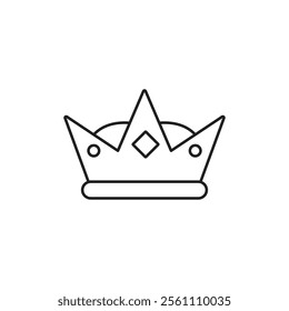 Crown icon Outline vector line symbol