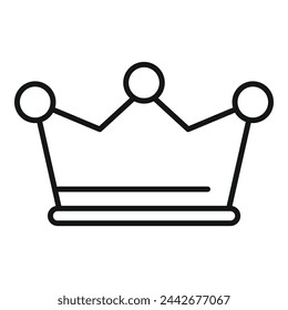 Crown icon outline vector. Metal precious object. Classic model of head wear