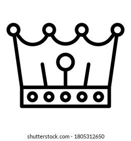Icono de la corona. Icono de vector de corona de contorno para diseño web aislado en fondo blanco