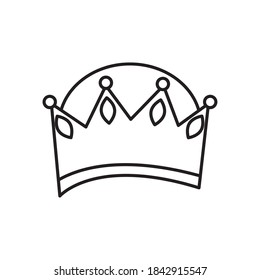 crown icon over white background, line style, vector illustration