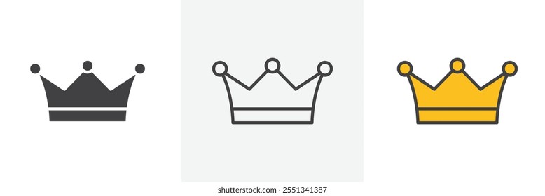Crown icon pack. Vector illustration. EPS10