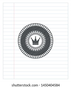 crown icon penciled. Vector Illustration. Detailed.