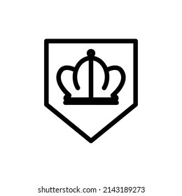 Crown icon with pentagon. suitable for power symbol, legitimacy, immortality, glory, prosperity, glory. line icon style. simple design editable. Design template vector