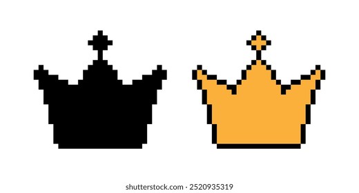 Crown icon pixel art simple design