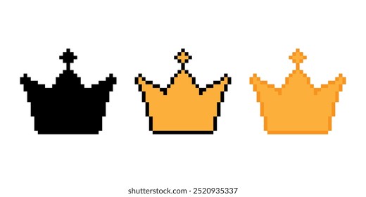 Crown icon pixel art simple design