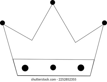 Crown Icon Pixel Perfect Stock Illustration Design Element, Logo Crown Decorative Line Design Template Vector Stock Illustration