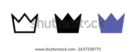 Crown icon representing royalty, premium status, leadership, authority, rank, and achievement, isolated graphic.