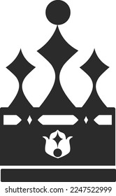 Crown icon, royal crown icon black vector