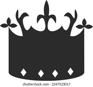 Crown icon, royal crown icon black vector